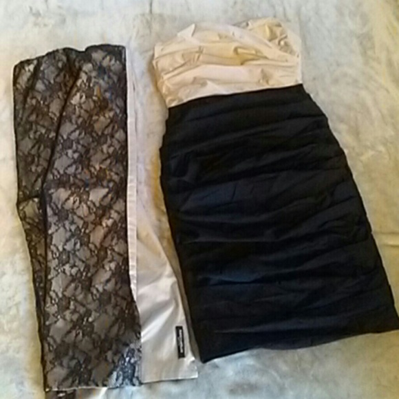 Flavio Castellani Dresses & Skirts - Flavio Castellani Rouched Champagne Satin Dress